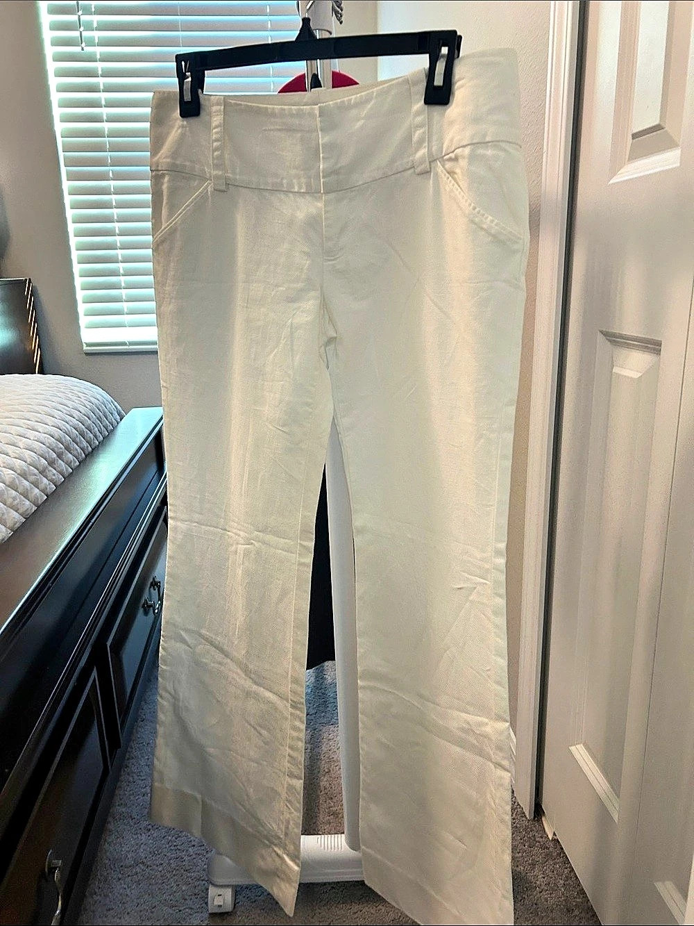 Gianni Bini Wide Leg Linen Blend Pants in White Size 8